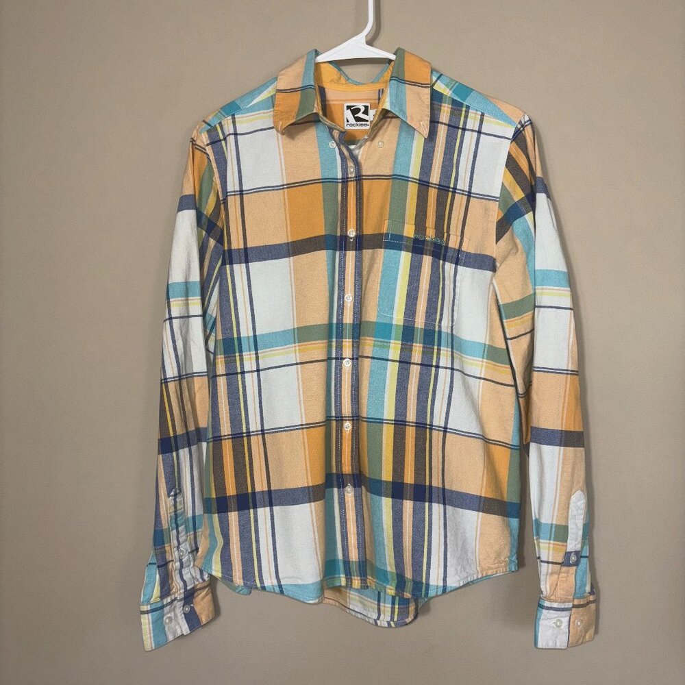 Orange and Blue Plaid Shir